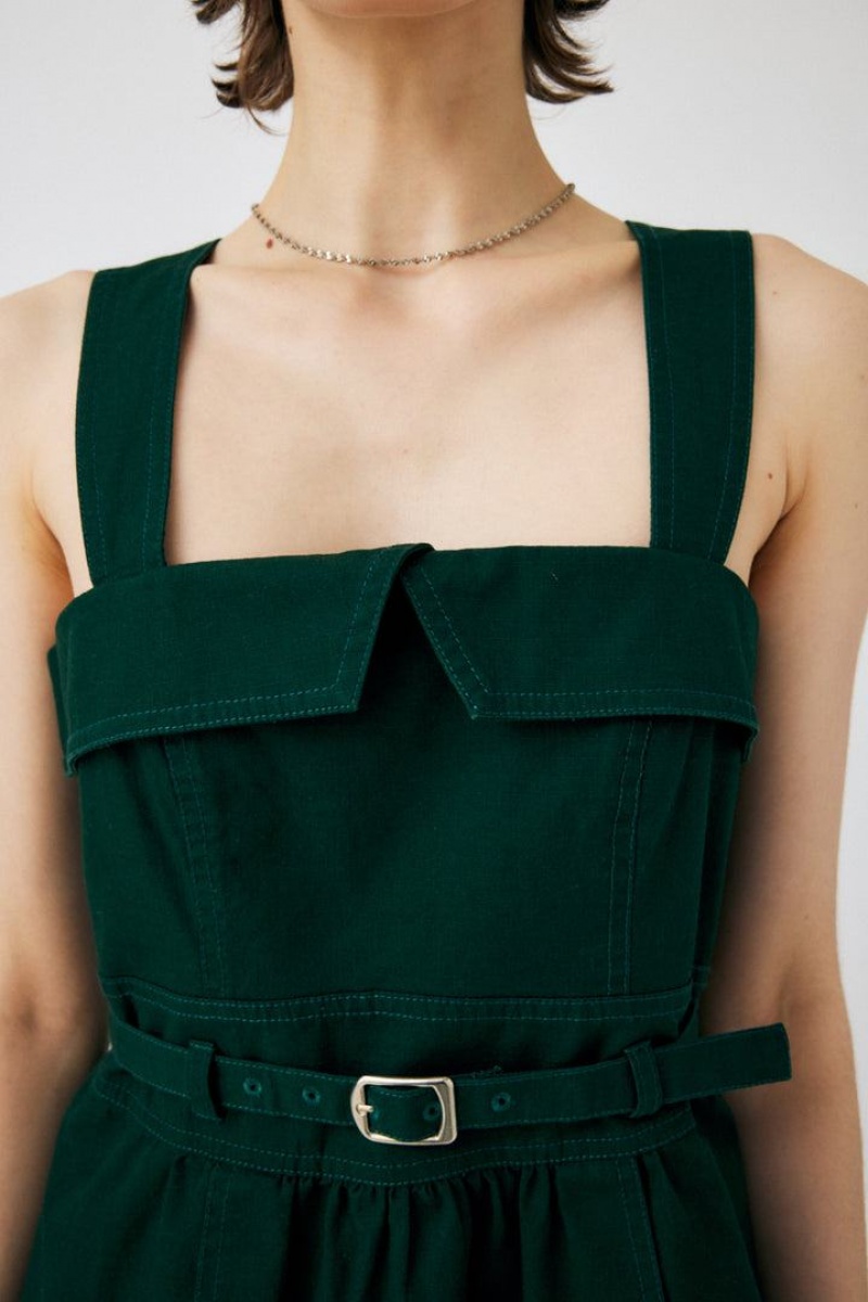 Dámské Tílko Moussy Stitched Straps Corset Tmavě Zelene | JDM2193WG
