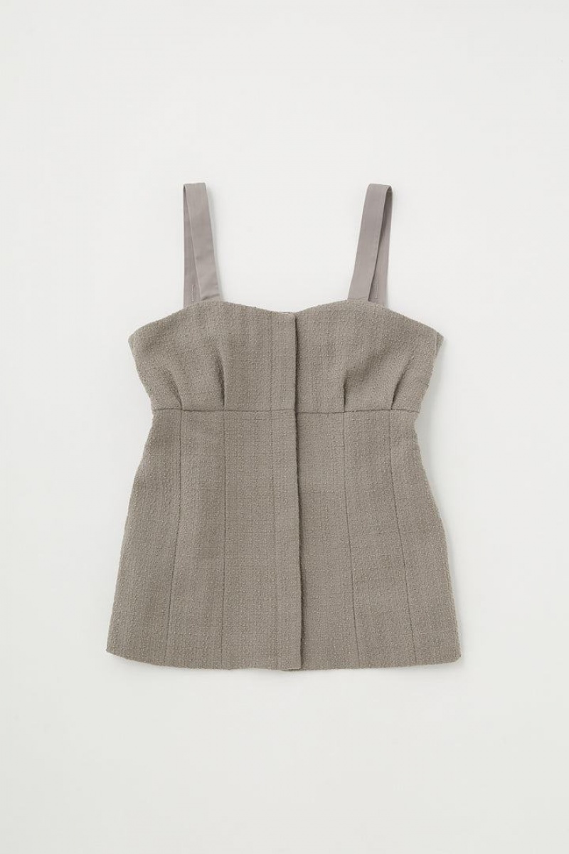 Dámské Tílko Moussy Tweed Bez Rukávů Šedé | HQH7713GQ