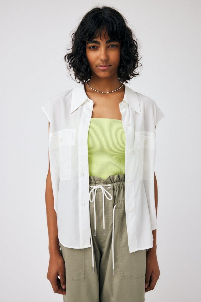 Dámské Vesta Moussy Back Open Shirt Bílé | DKU488RY