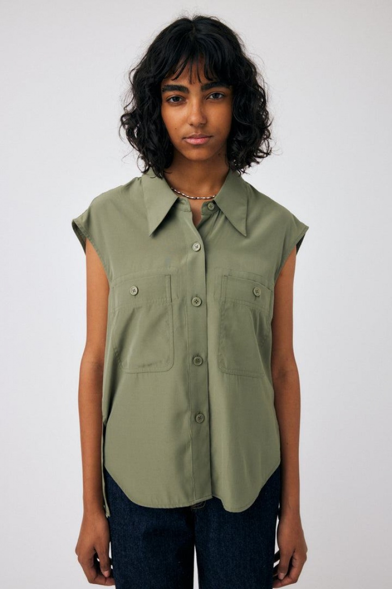 Dámské Vesta Moussy Back Open Shirt Hnědožlutý | QTA422VO