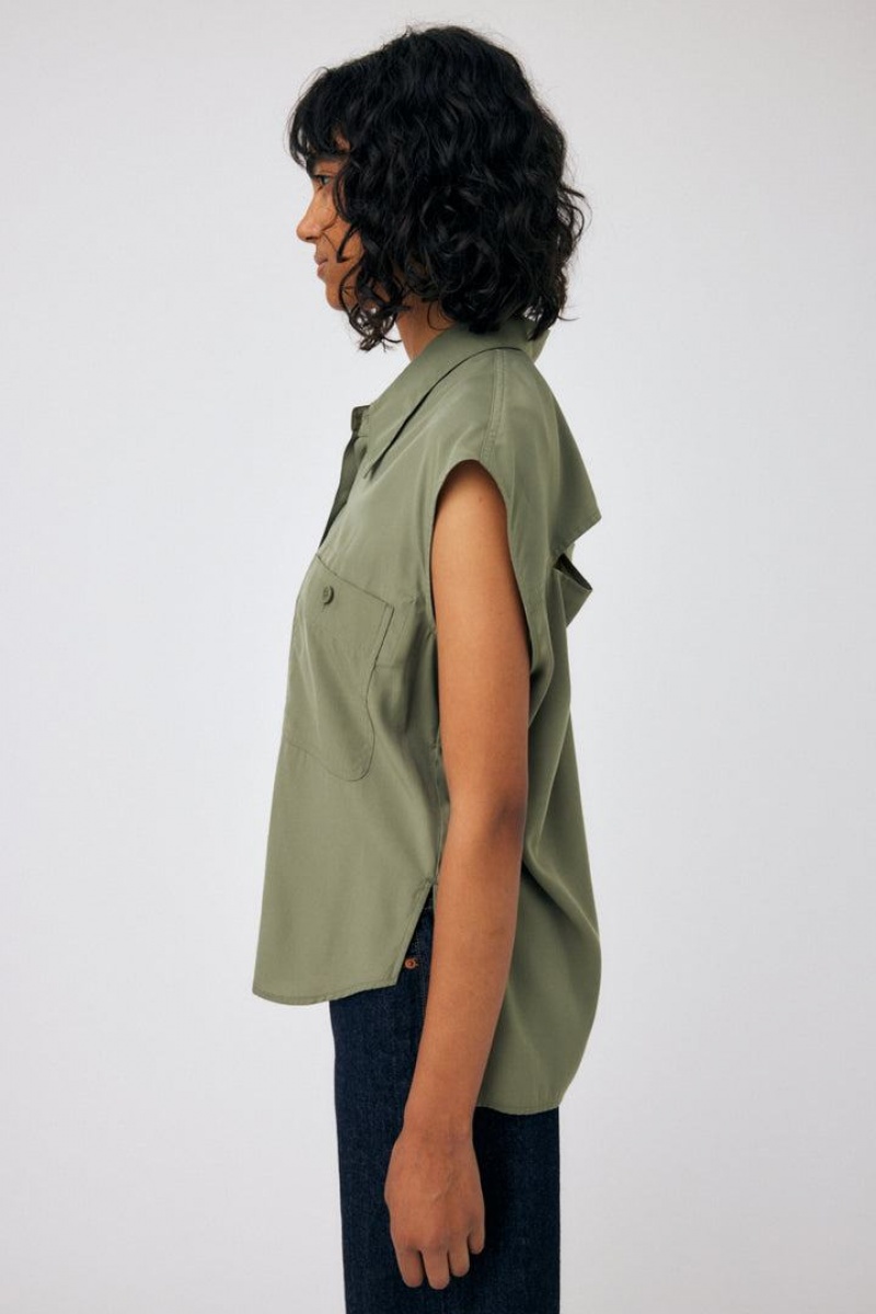 Dámské Vesta Moussy Back Open Shirt Hnědožlutý | QTA422VO