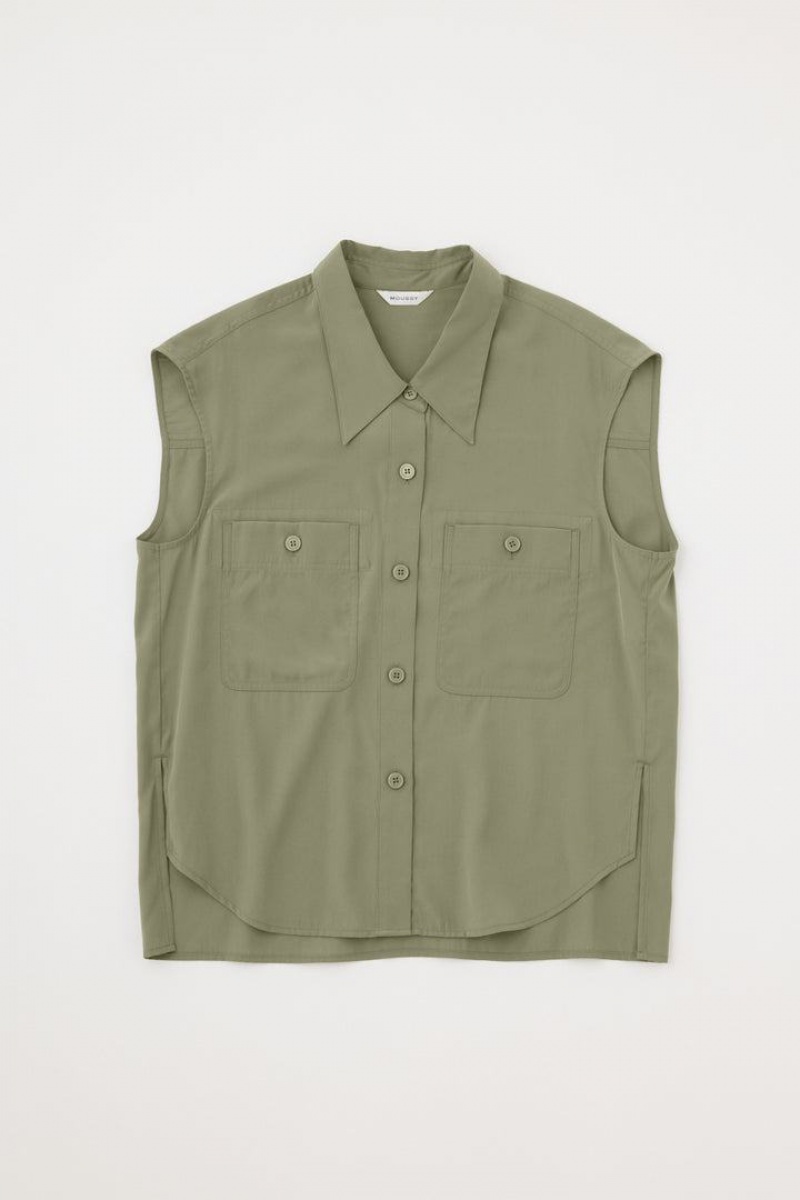 Dámské Vesta Moussy Back Open Shirt Hnědožlutý | QTA422VO