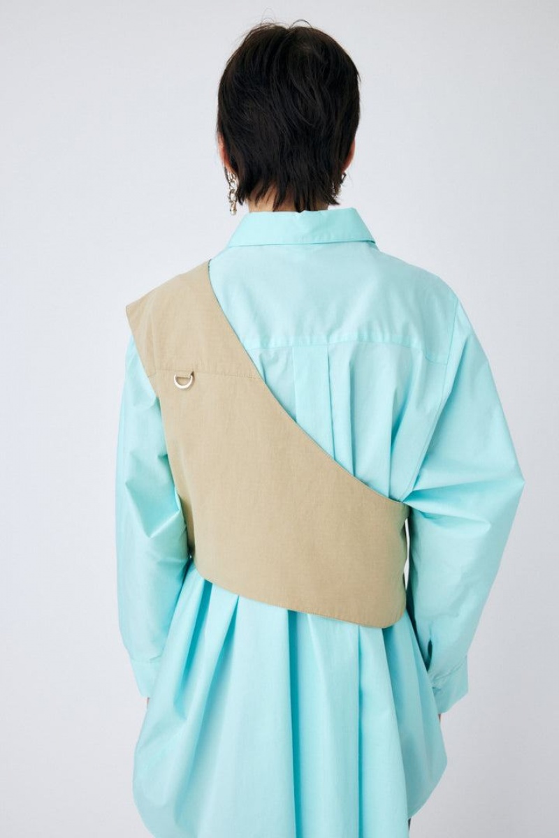 Dámské Vesta Moussy One Shoulder Utility Světle Hnědožlutý | XIC9185KG