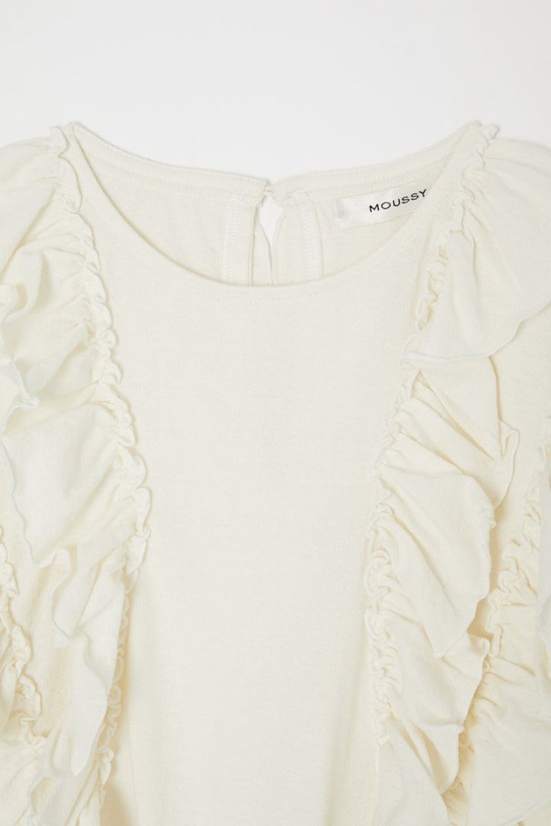 Dámské Vesta Moussy Shoulder Frill Cut Top Bílé | VQI7343GK