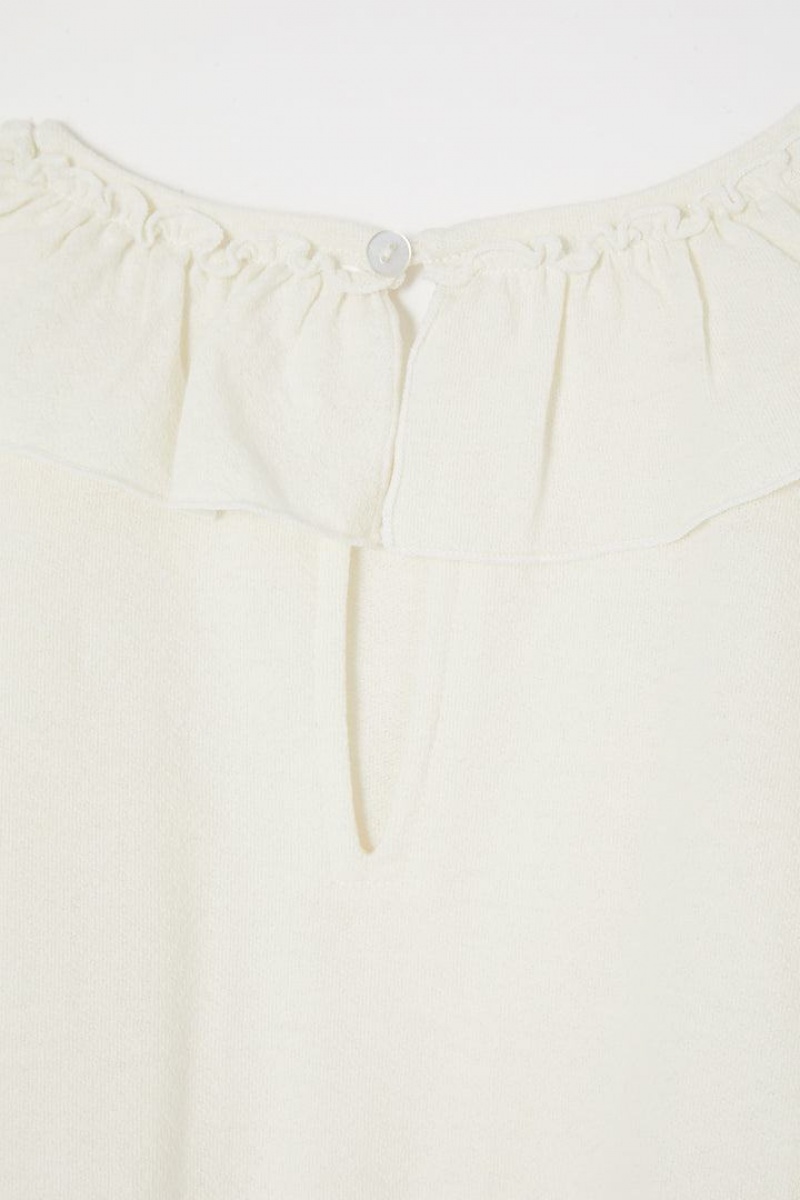 Dámské Vesta Moussy Shoulder Frill Cut Top Bílé | VQI7343GK