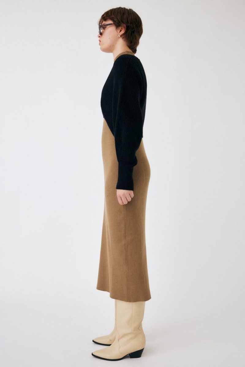 Dámské Šaty Moussy Bolero Set Knit Hnědožlutý | CFK3561UX