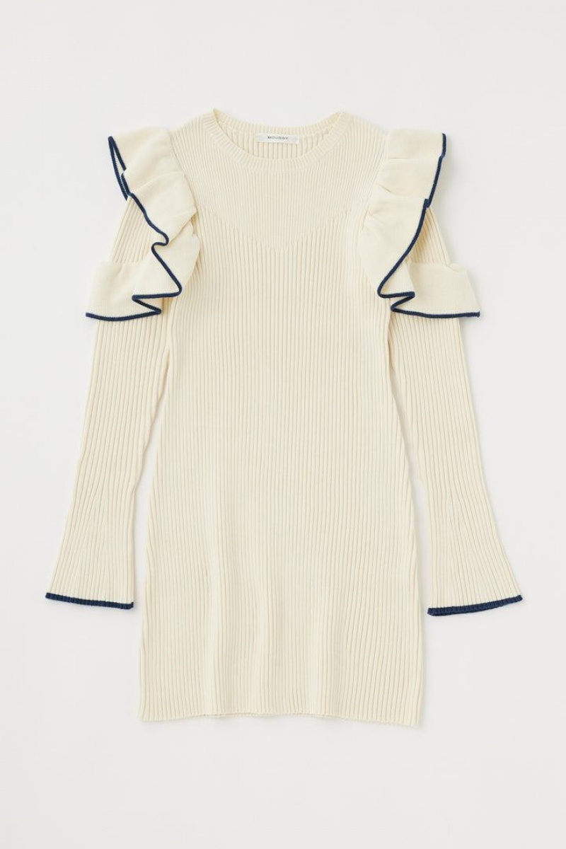 Dámské Šaty Moussy Color Line Knit Mini Bílé | JNY5751AE
