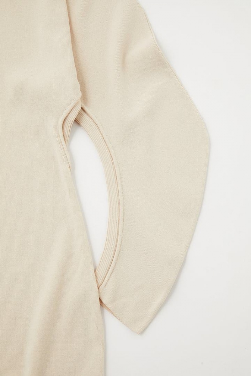 Dámské Šaty Moussy Curve Sleeve Knit Béžový | KVZ2786AY