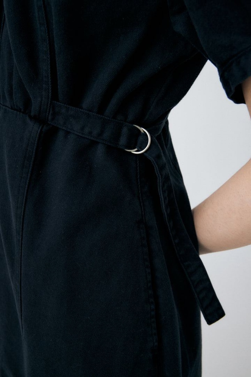 Dámské Šaty Moussy Puff Sleeve Denim Černé | NEE4953PQ